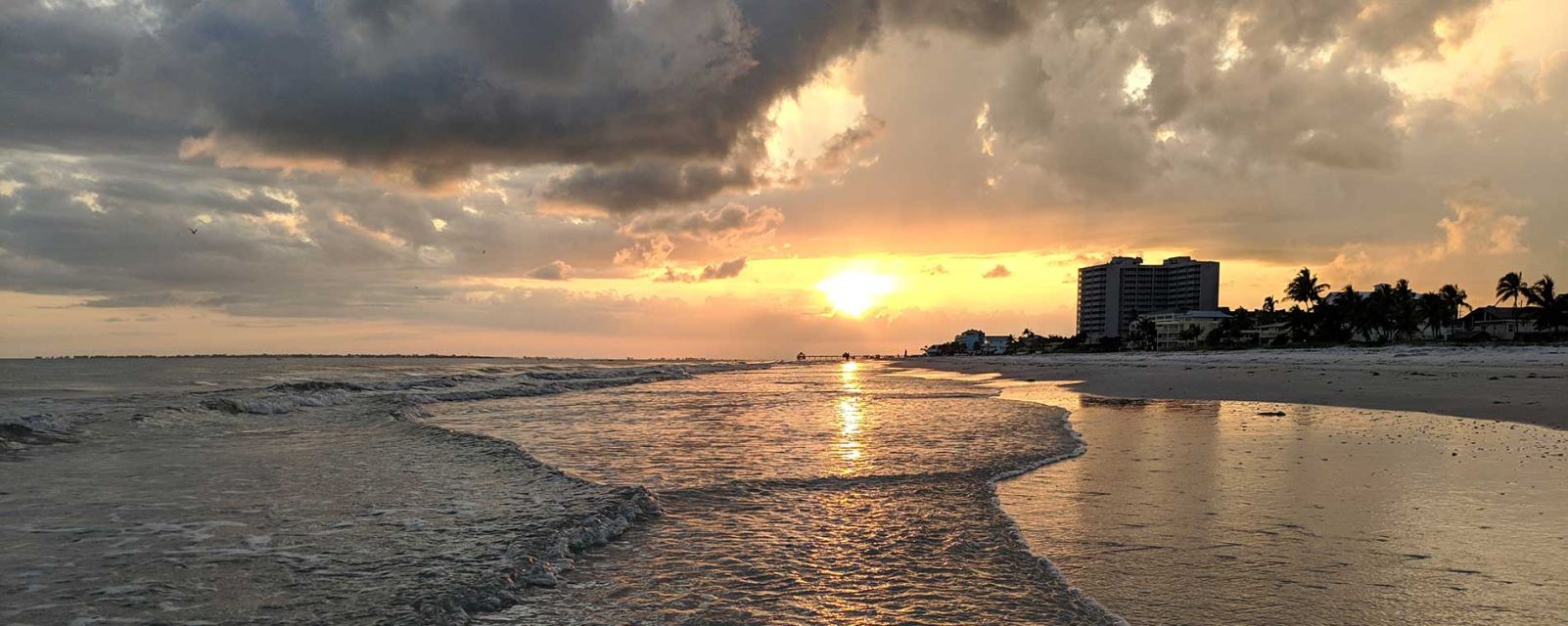 Sunset over one of Florida's beautiful white sand beaches