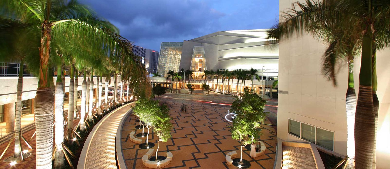 Evening view of a popular destination for sightseeing in Florida