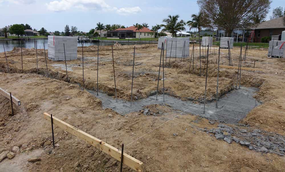 Foundation Beton gegossen