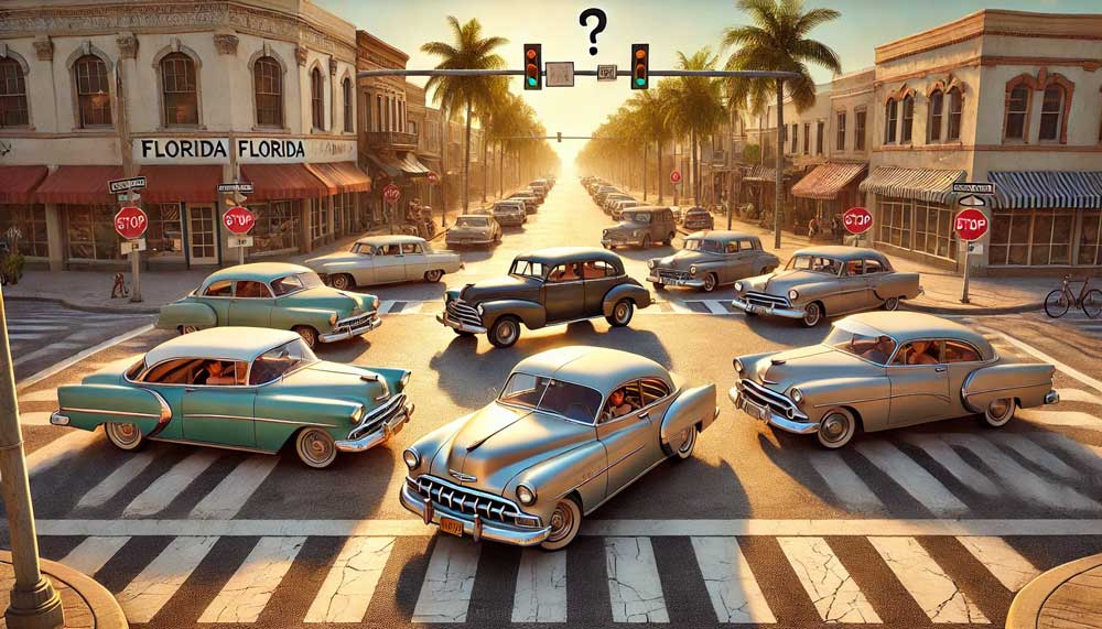 Mietwagen in Florida Stop-Schild
