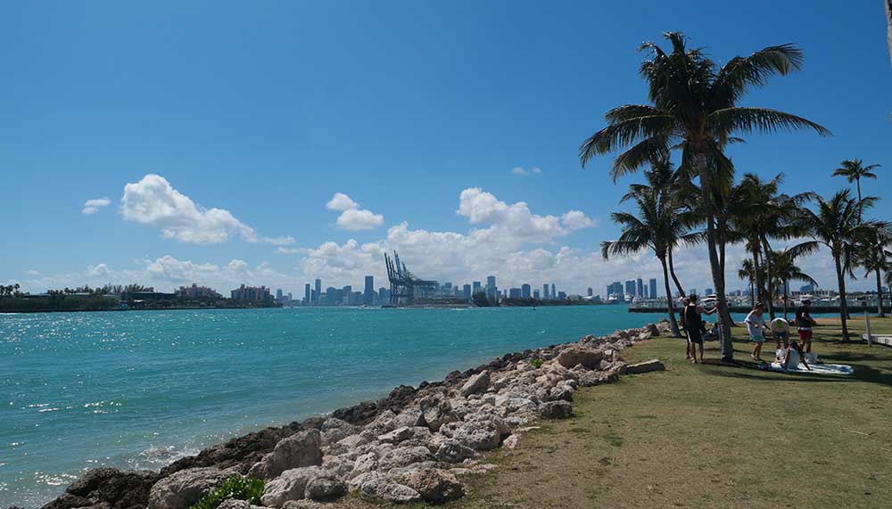 Skyline Miami vom South Point Park