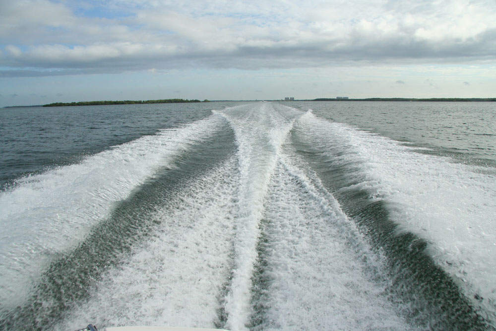 Kielwasser vom Boot